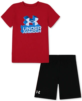 Under Armour Toddler & Little Boys Block Logo Graphic T-Shirt Shorts, 2 Piece Set