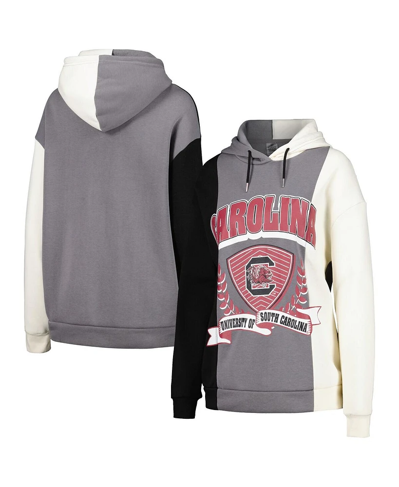 Women's Gameday Couture Black South Carolina Gamecocks Hall of Fame Colorblock Pullover Hoodie