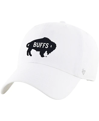 Men's '47 Brand White Distressed Colorado Buffaloes Vintage-Like Clean Up Adjustable Hat