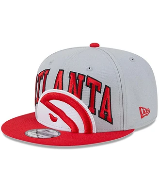 Men's New Era Gray, Red Atlanta Hawks Tip-Off Two-Tone 9FIFTY Snapback Hat