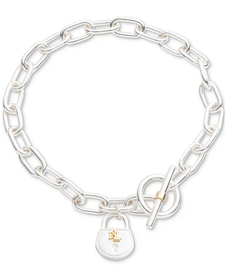 Lauren Ralph Lauren Two-Tone Sterling Silver Padlock Flex Bracelet