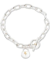 Lauren Ralph Lauren Two-Tone Sterling Silver Padlock Flex Bracelet