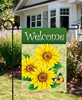 Northlight Welcome Sunflowers and Butterfly Spring Outdoor Garden Flag 18" x 12.5"