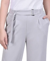 Ny Collection Women's Belted Scuba Crepe Pants