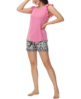 C. Wonder Women's Ruffle Sleeve Tank with the Shorts 2 Pc. Pajama Set