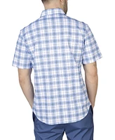 Windowpane Plaid Knit Short Sleeve Shirt