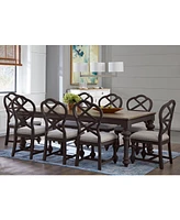 Mandeville 9pc Dining Set (Rectangular Table + 8 X-Back Chairs)