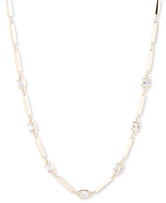 Lauren Ralph Lauren Gold-Tone Bar & Crystal Collar Necklace, 16" + 3" extender