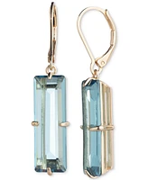 Lauren Ralph Gold-Tone Baguette Stone Drop Earrings