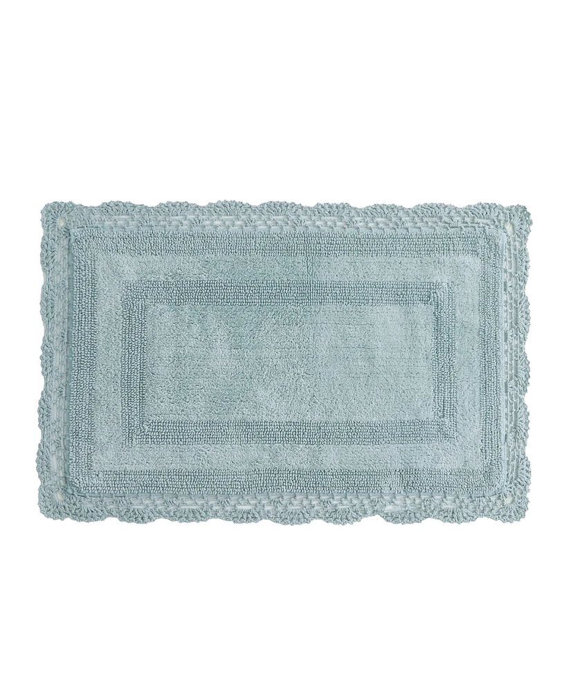 Laura Ashley Crochet Reversible Cotton Bath Rug, 21" x 34"