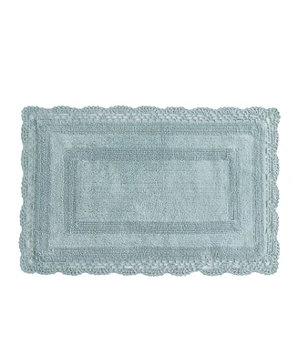 Laura Ashley Crochet Reversible Cotton Bath Rug, 21" x 34"