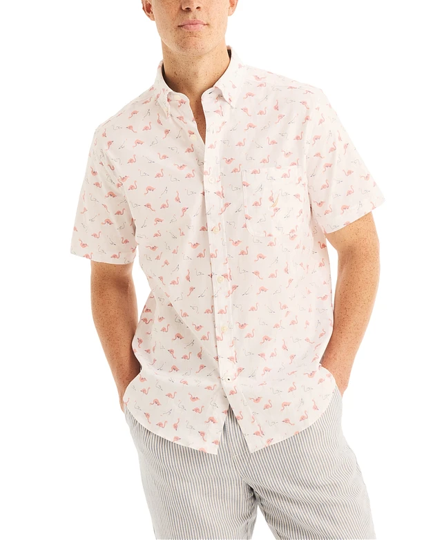 Nautica Men's Short Sleeve Linen Blend Button-Down Shirt – Casual & Breathable - View #3
