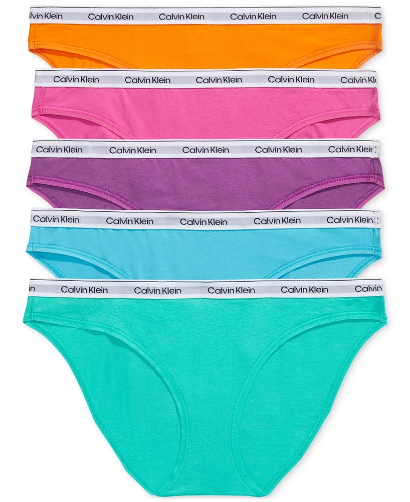 Calvin Klein Women's 5-Pk. Modern Logo Low-Rise Bikini Underwear QD5208