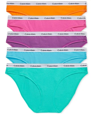 Calvin Klein Women's 5-Pk. Modern Logo Low-Rise Bikini Underwear QD5208