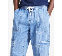 Sun + Stone Men's Soft Utility Ocean Blue Cargo Jeans, Created for Macy's