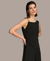 Donna Karan Women's Hardware-Strap Ruched Jumpsuit