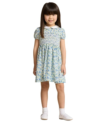 Polo Ralph Lauren Toddler and Little Girls Floral Smocked Cotton Seersucker Dress