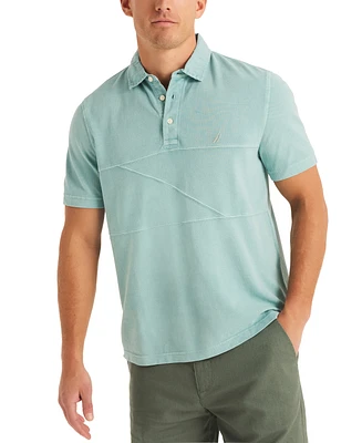 Nautica Men's Textured Pieced Pique Short Sleeve Polo Shirt