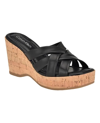 Calvin Klein Women's Hayes Slip-On Strappy Dress Sandals