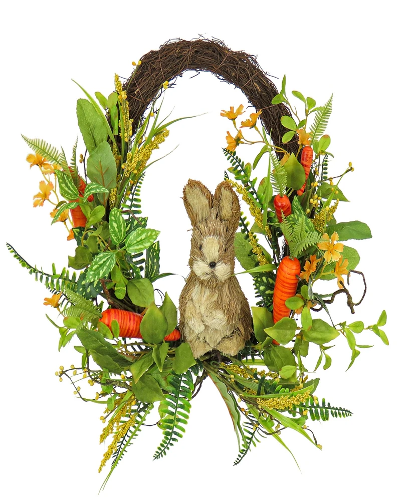 National Tree Company 16" Bunny On Carrot Decorated Easter Wreath