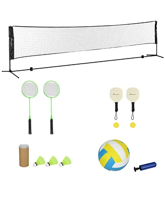 Soozier 17ft Badminton Set, Pickleball, Volleyball, Badminton Net