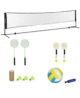 Soozier 17ft Badminton Set, Pickleball, Volleyball, Badminton Net