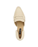 Nine West Women's Gorel D'Orsay Pointy Toe Dress Flat Loafers - Cream