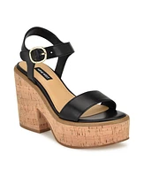 Nine West Women's Amye Adjustable Ankle Strap Block Heel Sandals