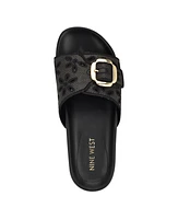 Nine West Women's Giulia Slip-On Round Toe Flat Casual Sandals