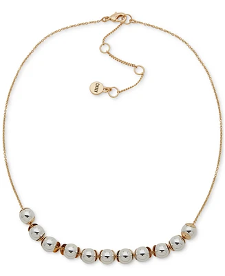 Dkny Two-Tone Bead Statement Necklace, 16" + 3" extender