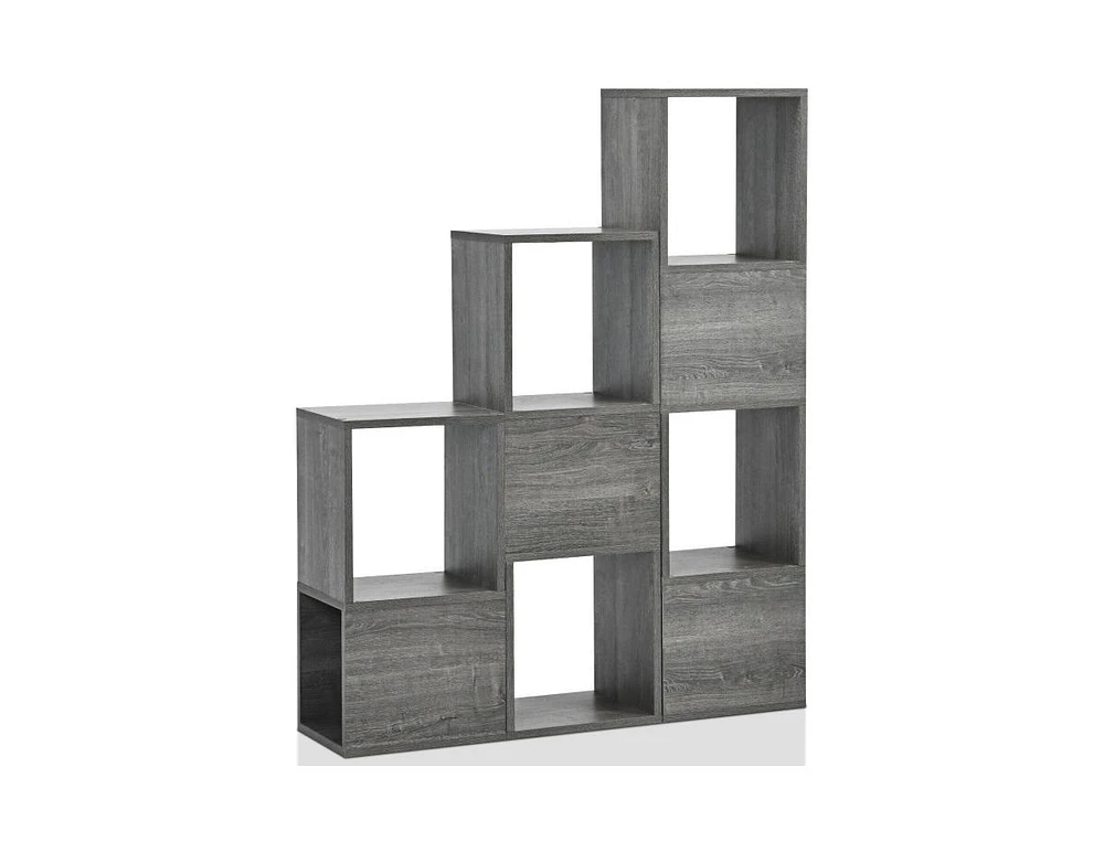 Freestanding Display Shelf for Living Room-Gray