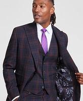 Tayion Collection Men's Classic-Fit Plaid Suit Jacket