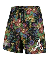 Men's Pleasures Black Atlanta Braves Floral Shorts