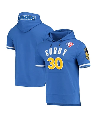 Men's Pro Standard Stephen Curry Royal Golden State Warriors Name and Number Short Sleeve Pullover Hoodie