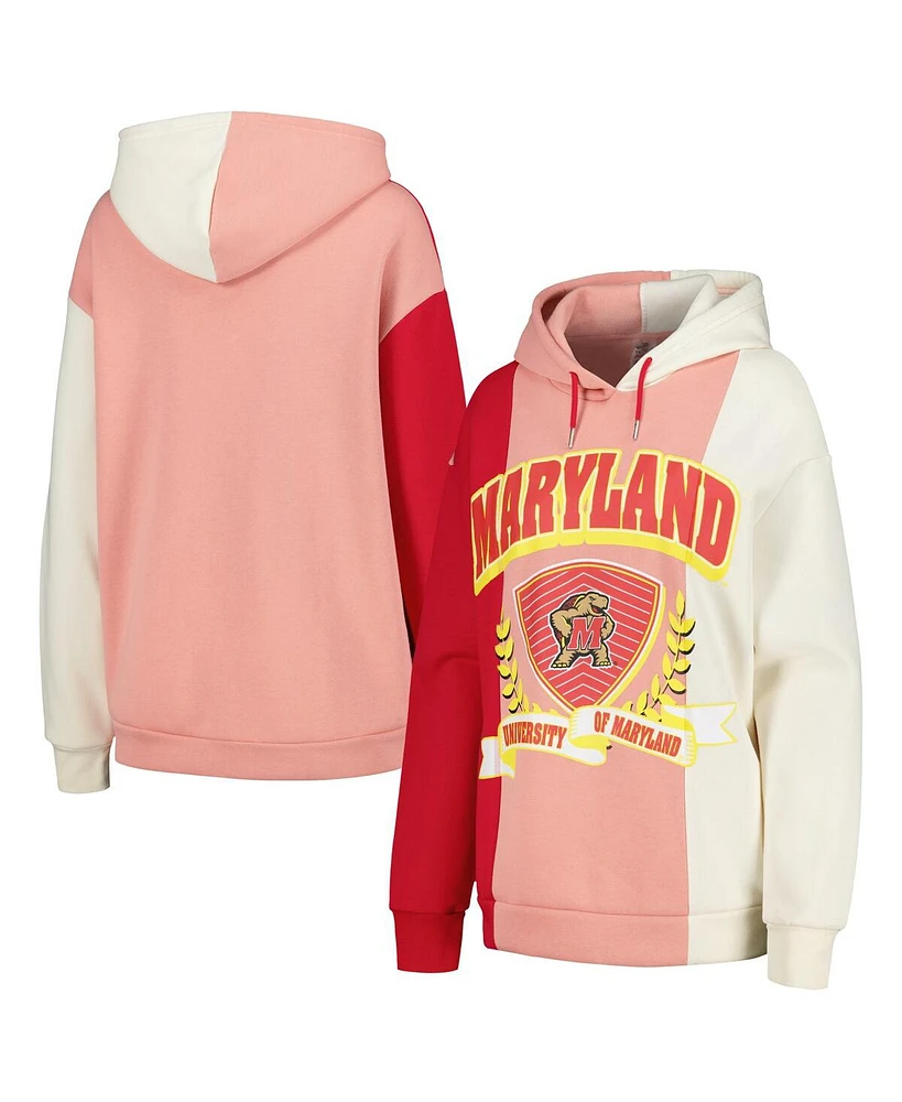 Women's Gameday Couture Red Maryland Terrapins Hall of Fame Colorblock Pullover Hoodie