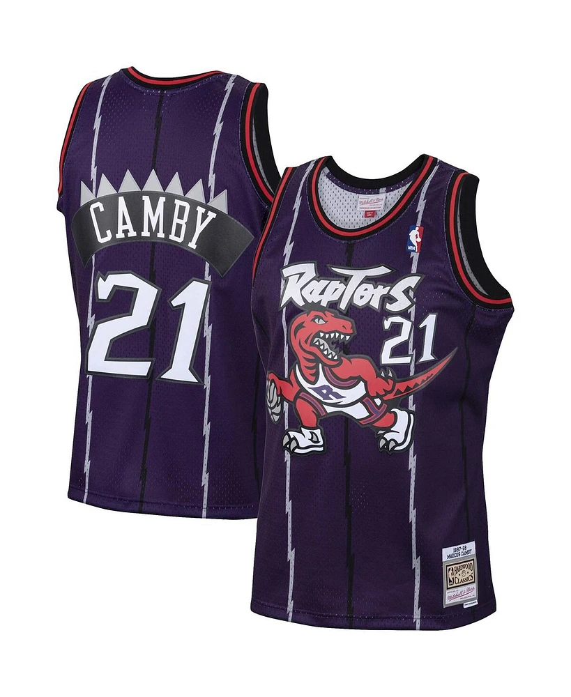 Men's Mitchell & Ness Marcus Camby Purple Toronto Raptors 2001/02 Hardwood Classics Swingman Jersey