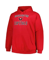 Men's Profile Red Washington Capitals Big and Tall Arch Over Logo Pullover Hoodie