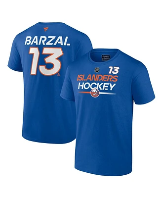Men's Fanatics Mathew Barzal Royal New York Islanders Authentic Pro Prime Name and Number T-shirt