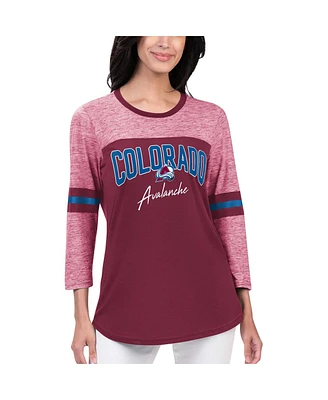 Women's G-iii 4Her by Carl Banks Burgundy Colorado Avalanche Play The Game 3, 4-Sleeve T-shirt