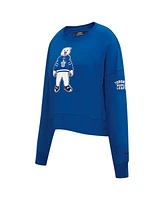 Women's Pro Standard Blue Toronto Maple Leafs Mascot Crewneck Pullover Sweatshirt