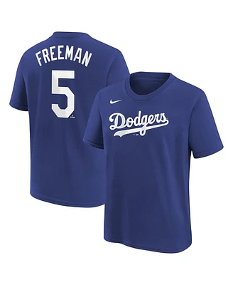 Big Boys Nike Freddie Freeman Royal Los Angeles Dodgers Home Player Name and Number T-shirt