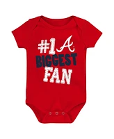 Baby Boys and Girls Fanatics Atlanta Braves Fan Pennant 3-Pack Bodysuit Set