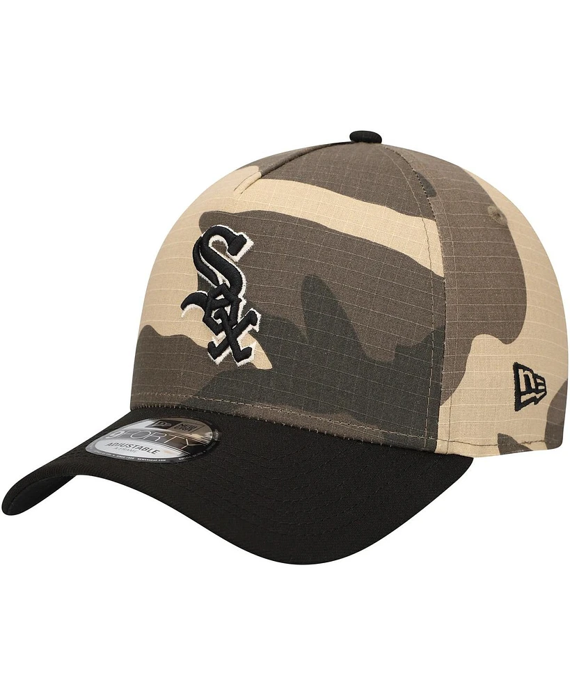 Men's New Era Chicago White Sox Camo Crown A-Frame 9FORTY Adjustable Hat