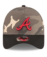 Men's New Era Atlanta Braves Camo Crown A-Frame 9FORTY Adjustable Hat