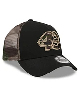 Men's New Era Black Erik Jones Camo 9FORTY A-Frame Trucker Adjustable Hat