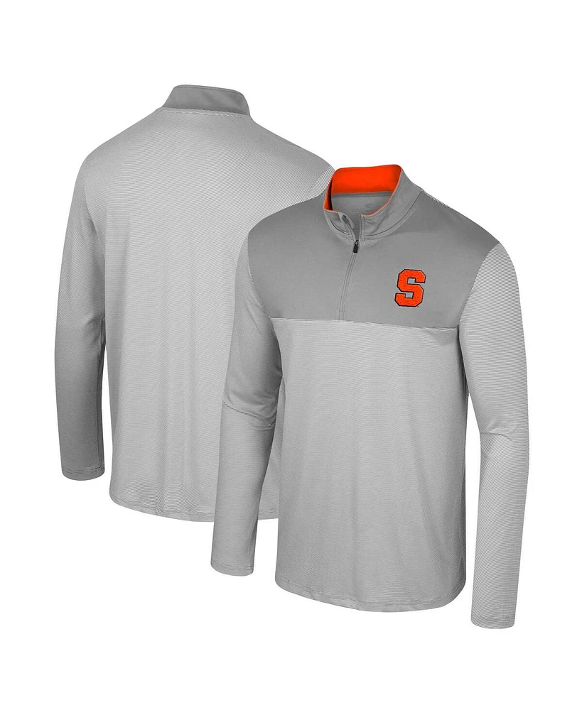 Men's Colosseum Gray Syracuse Orange Tuck Quarter-Zip Top