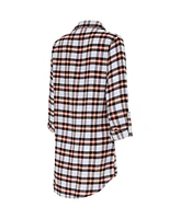 Women's Concepts Sport Black Cincinnati Bengals Sienna Plaid Full-Button Long Sleeve Nightshirt