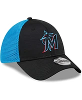 Men's New Era Black Miami Marlins Neo 39THIRTY Flex Hat