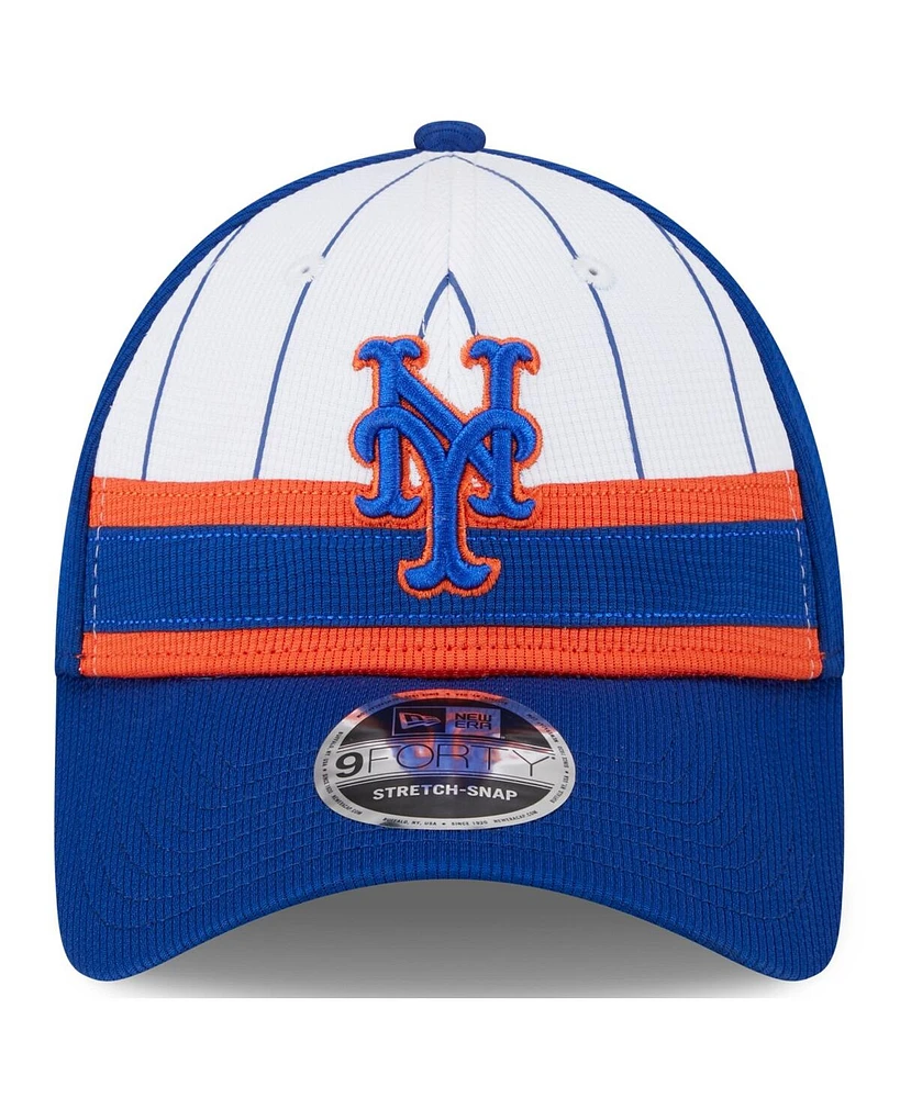 Men's New Era White New York Mets 2024 Batting Practice 9FORTY Adjustable Hat