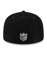 Men's New Era Black Pittsburgh Steelers Throwback Cord 59FIFTY Fitted Hat